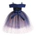 DxhmoneyHX Girls Dress Sequin Bowknot Mesh Tulle Strapless Party Dress Flower Girls Party Dress Princess Lace Ball Gown