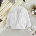 LYCAQL Baby Boy Clothes Kids Toddler Baby Unisex Cotton Knit Sweater Autumn Solid Long Sleeve Tops Pullover Sweater Clothes (White 2-3 Years)