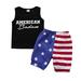 Toddler Kids Boys Girls 4Th of July Short Sleeve Independence Day T Shirt Tops Shorts Outfits Set Toddler Boy 4T Toddler Sweatshirt Boys 5T Baby Boy Rompers 0 3 Months Winter