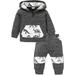 Shiningupup Toddler Boys Winter Long Sleeve White Dinosaur Prints Tops Pants 2Pcs Outfits Clothes Set for Babys Clothes Hooded Toddler Baby Boy Clothes Sets Toddler Romper 5T Boys