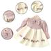 Godderr 9M-8Y Girls Ruffled Sweater Dress Skirt with Bow for Baby Newborn Cute Winter Autumn Knit Sweater Dresses Kids Toddler Fashion Skin-Friendly Knitwear Dress Pleated Long Sleeve