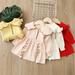 Esaierr Infant Toddler Baby Pullover Sweater Skirt for Girls 9M-4Y Sweet Lacey Knit Sweater Dress Autumn Winter Ruffled Skirt Outfit with Lapel Collar