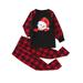 DeHolifer Christmas Man Daddy Print Blouse Tops and Pants Family Clothes Pajamas and Plaid Family Christmas Pajamas Red Kid6Y