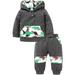 Shiningupup Toddler Boys Winter Long Sleeve Green Dinosaur Prints Tops Pants 2Pcs Outfits Clothes Set for Babys Clothes Hooded Toddler Girl 3T Boys Toddler Sweatshirts Boys