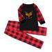 DeHolifer Matching Family Christmas Pajamas Set Men Daddy Print Blouse Tops and Pants Pajama Pants for Family Plaid Black 6Y