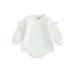 TFFR Newborn Baby Girl Ruffle Bodysuit Long Sleeve Romper Crewneck Sweatshirt Romper Fall Tops 0-18 Months