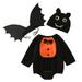 Boys Girls Bat Soft Cartoon Romper Bodysuits Outfits with Wing Hat 3Pcs Gifts for Adults under 10 Baby Clothes Boy 6 9 Months Sets Baby Boy Rompers 6 9 Months Zipper Baby Bodysuit Girl Fall