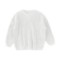 TOWED22 Baby Girl Boy Knit Sweater Toddler Baby Girl Boy Knit Sweater Round Neck Long Sleeve Pullover (White 9-12 M)