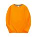 Penkiiy Toddler Boys Girls Warm Shirts Boys Girls Long Sleeve Shirts Casual Crewneck Tops Loose Plain Tunic Cute Blouse Tees Orange Shirts for 11-12 Years