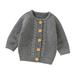 TOWED22 Toddler Kids Baby Girls Boys Sweaters Baby Girl Boy Knit Cardigan Sweater Warm Pullover Tops Toddler (Grey 0-3 M)