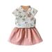 Spring Savings Clearance Lindreshi Baby Girl Dresses Clearance Toddler Kids Baby Girl Outfits Clothes Embroidery Cheongsam Shirt+Skirt Set