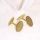 Personalised 9ct Solid Gold Oval Chain Cufflinks, Gold