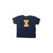 Rabbit Skins Short Sleeve T-Shirt: Blue Print Tops - Kids Girl's Size 3