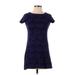 H&M Casual Dress - A-Line Crew Neck Short sleeves: Blue Dresses - Women's Size 4