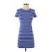 Old Navy Casual Dress - Mini Crew Neck Short sleeves: Blue Print Dresses - Women's Size X-Small