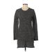 Addison Bay Casual Dress - Sweater Dress: Gray Marled Dresses - Women's Size Small