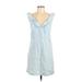 Old Navy Casual Dress - Shift V-Neck Sleeveless: Blue Print Dresses - Women's Size Large