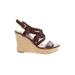 Guess Wedges: Slingback Platform Boho Chic Brown Print Shoes - Women's Size 9 - Open Toe