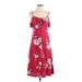 Band of Gypsies Casual Dress: Red Floral Dresses - Women's Size Small