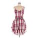 Patterson J. Kincaid Casual Dress - Popover: Pink Plaid Dresses - Women's Size Medium