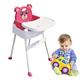 GCIUEMMH 4 in 1 Baby Highchair with Removable Tray - Adjustable Height Highchair Foldable Baby Dining Chair Baby Chair for Eating Food Grade PP Material Feeding Seat for Infant and Toddler (Pink)