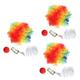 ibasenice 15 Pcs Clown Props Jester Costume Multicolored Afro Clown Wig Carnival Cosplay Wig Red Clown Nose Hat Wigs Performance Costume Crazy Clown Wig 70s 80s Fabric Shoe Party Supplies