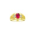 Rylos Mens Rings Yellow Gold Plated Silver Rings Classic Designer Style 8X6MM Oval Gemstone & Genuine Diamond Ring Ruby July Birthstone Rings For Men, Men's Rings, Silver Rings, Size 8,9,10,11,12,13