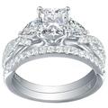 SHELOVES Princess Pear Cut Wedding Ring Set White AAAAA Cz 925 Sterling Silver Engagement Rings Bridal Set Sz Q