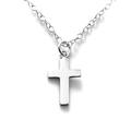 ROBERTS Sterling Silver Petite Cross Pendant Necklace | Graceful & Spiritual | 18mm x 10mm (18")