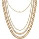 Silvadore 6mm Mens 18k Gold Plated Chain CUBAN Link Necklace - Solid Silver Stainless Steel Base - Real Pure Filled Layer Miami Curb - Chunky Cool Strong Jewellery Gift - 61cm / 24 inch