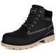 Boots for Womens Mens Ankle Boots Mesh Lined Fashion Leather Shoes Casual Four Seasons, Black Without Fur, 9.5 UK