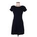 Theory Casual Dress Scoop Neck Short sleeves: Blue Print Dresses - Women's Size 6