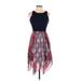 I.N. San Francisco Casual Dress: Red Aztec or Tribal Print Dresses - Women's Size 1