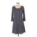 Nine Britton Casual Dress - A-Line Scoop Neck 3/4 sleeves: Blue Color Block Dresses - Women's Size Small