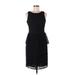 Banana Republic Casual Dress - Party Scoop Neck Sleeveless: Black Print Dresses - Women's Size 6