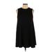 Heart Soul Casual Dress - A-Line Crew Neck Sleeveless: Black Print Dresses - Women's Size Large