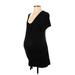 Liz Lange Maternity for Target Casual Dress - Mini Plunge Short sleeves: Black Solid Dresses - Women's Size Small