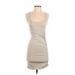 Guess Jeans Casual Dress - Bodycon Scoop Neck Sleeveless: Ivory Print Dresses - Women's Size 2X-Small