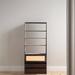 LORENZO Bookcase Living Room Floor Standing Home Simple Be Storage Bookcase Wood in Black/Brown | 83 H x 35 W x 13 D in | Wayfair
