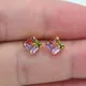 Boucles d'oreilles carrées multicolores en zircon cubique pour femmes bijoux fantaisie document