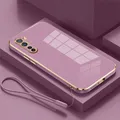 Coque de téléphone avec placage carré de luxe coque arrière en silicone antichoc coques pour OPPO
