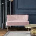 Willa Arlo™ Interiors Kenisha 46" Upholstered Loveseat Velvet in Pink | 31.5 H x 46 W x 28.3 D in | Wayfair B3F9A835E3D04D2AB8C78DDDDDE55590