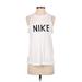 Nike Active Tank Top: White Graphic Activewear - Women's Size Small