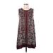 Max Studio Casual Dress - Shift: Burgundy Paisley Dresses - Women's Size Small