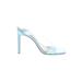 Steve Madden Heels: Slip-on Stilleto Minimalist Blue Solid Shoes - Women's Size 10 - Open Toe
