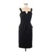 White House Black Market Cocktail Dress - Sheath V Neck Sleeveless: Black Print Dresses - New - Women's Size 8
