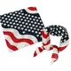 50x50CM Unisex Cotton Sport Pocket Square Scarf American Flag Stripes Star Print Headband Bandana