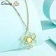 QIMING Stainless Steel Carbon Atom Pendant Necklace For Women Planet Physics Science Jewelry Greek