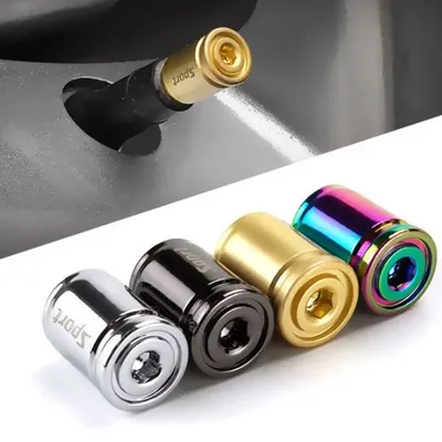 1 Set Anti-theft Metal Tire Valve Caps for Car Motorcycle Bike Safety Auto Valve Stem Covers with