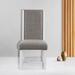 Hollyn SIDE CHAIR (SET-2) Gray Linen & White Finish